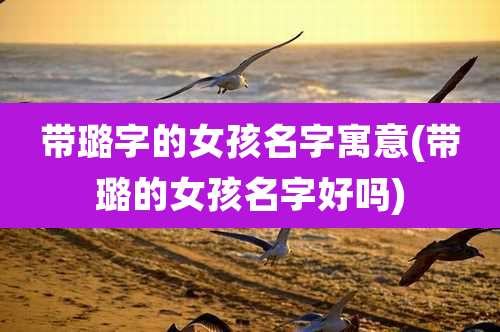 带璐字的女孩名字寓意(带璐的女孩名字好吗)