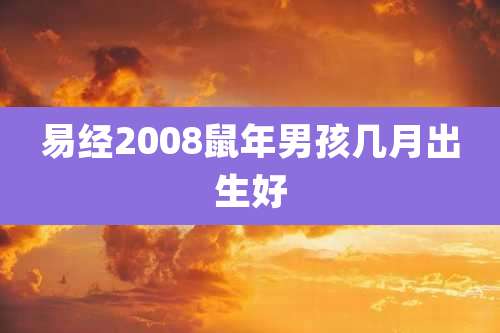 易经2008鼠年男孩几月出生好