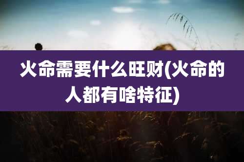 火命需要什么旺财(火命的人都有啥特征)