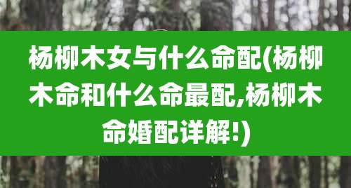 杨柳木女与什么命配(杨柳木命和什么命最配,杨柳木命婚配详解!)