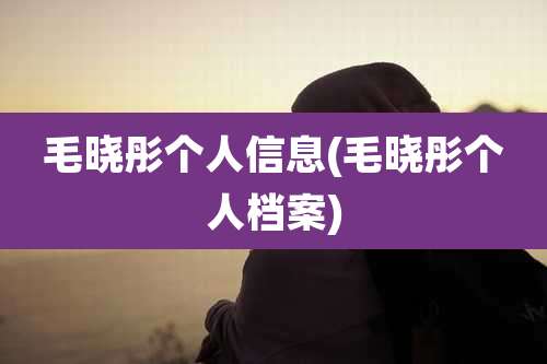 毛晓彤个人信息(毛晓彤个人档案)