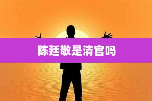 陈廷敬是清官吗