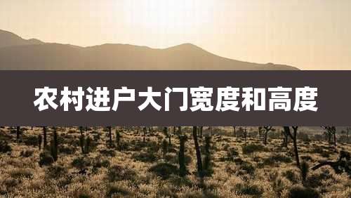 农村进户大门宽度和高度