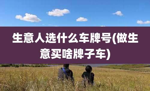 生意人选什么车牌号(做生意买啥牌子车)