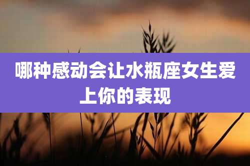 哪种感动会让水瓶座女生爱上你的表现