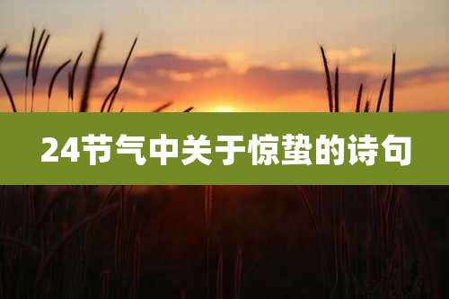 24节气中关于惊蛰的诗句