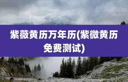 紫薇黄历万年历(紫微黄历免费测试)