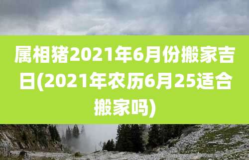 属相猪2021年6月份搬家吉日(2021年农历6月25适合搬家吗)