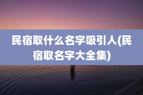 民宿取什么名字吸引人(民宿取名字大全集)