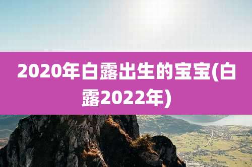 2020年白露出生的宝宝(白露2022年)