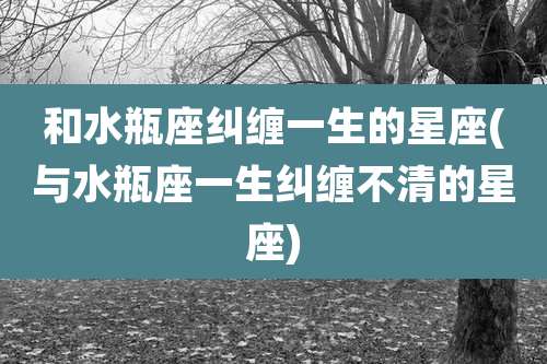 和水瓶座纠缠一生的星座(与水瓶座一生纠缠不清的星座)