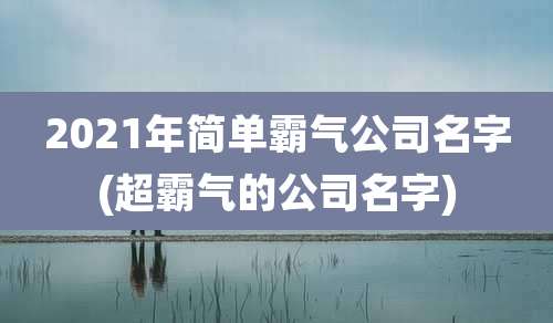2021年简单霸气公司名字(超霸气的公司名字)