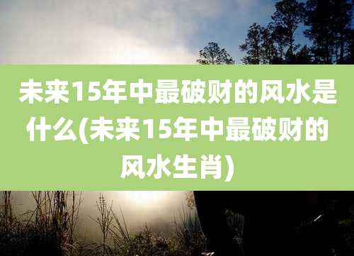 未来15年中最破财的风水是什么(未来15年中最破财的风水生肖)