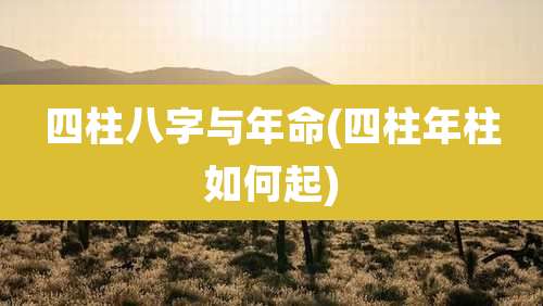 四柱八字与年命(四柱年柱如何起)