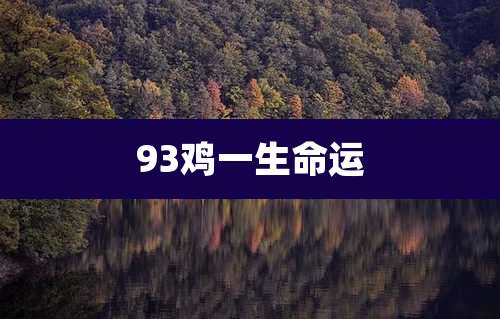 93鸡一生命运