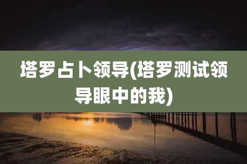 塔罗占卜领导(塔罗测试领导眼中的我)