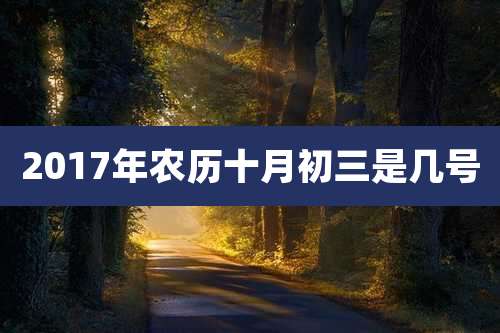 2017年农历十月初三是几号