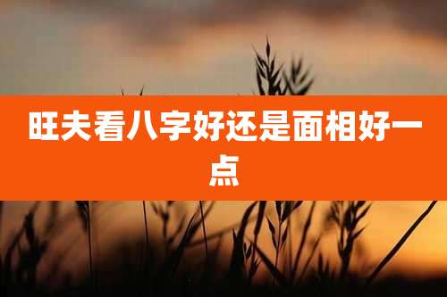 旺夫看八字好还是面相好一点