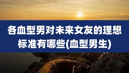 各血型男对未来女友的理想标准有哪些(血型男生)