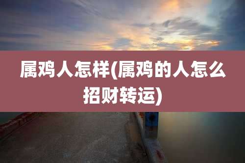 属鸡人怎样(属鸡的人怎么招财转运)