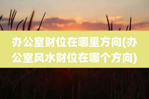 办公室财位在哪里方向(办公室风水财位在哪个方向)