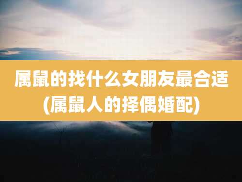 属鼠的找什么女朋友最合适(属鼠人的择偶婚配)