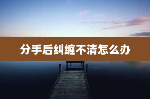 分手后纠缠不清怎么办
