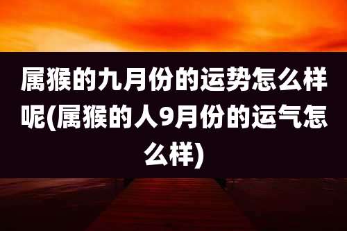 属猴的九月份的运势怎么样呢(属猴的人9月份的运气怎么样)