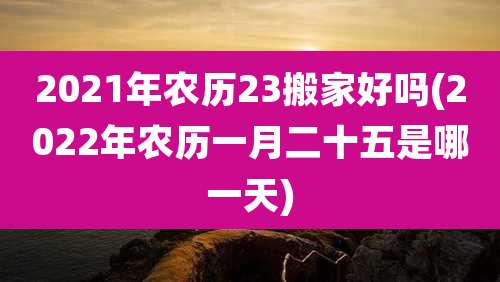 2021年农历23搬家好吗(2022年农历一月二十五是哪一天)