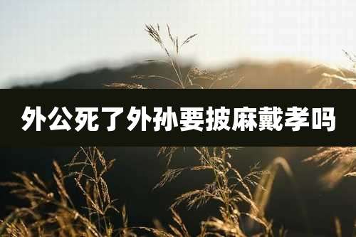 外公死了外孙要披麻戴孝吗