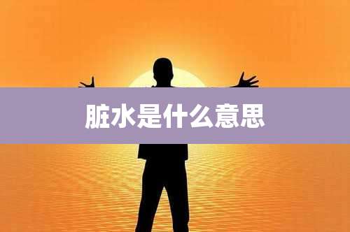 脏水是什么意思