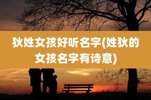 狄姓女孩好听名字(姓狄的女孩名字有诗意)