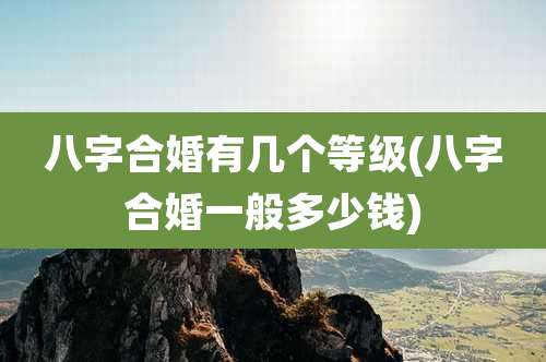 八字合婚有几个等级(八字合婚一般多少钱)