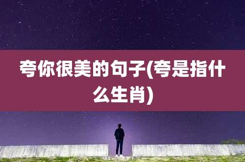 夸你很美的句子(夸是指什么生肖)