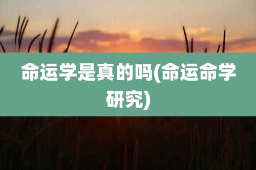 命运学是真的吗(命运命学研究)