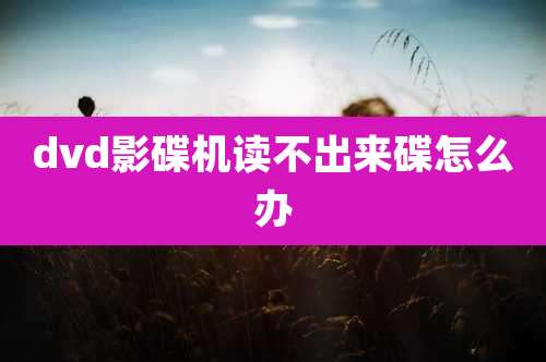 dvd影碟机读不出来碟怎么办