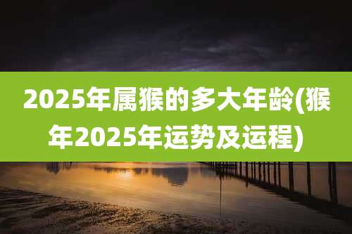 2025年属猴的多大年龄(猴年2025年运势及运程)
