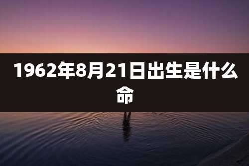 1962年8月21日出生是什么命