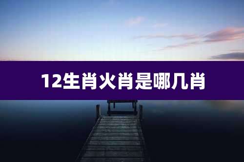 12生肖火肖是哪几肖