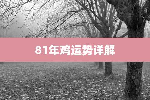 81年鸡运势详解