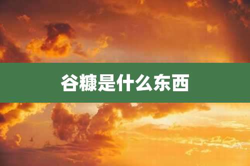 谷糠是什么东西