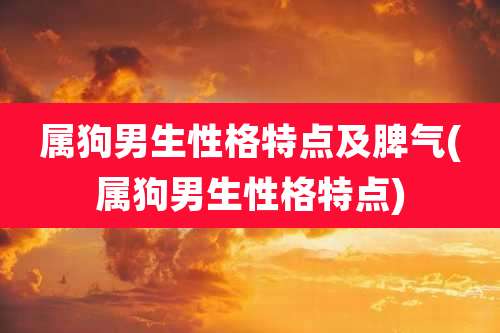 属狗男生性格特点及脾气(属狗男生性格特点)
