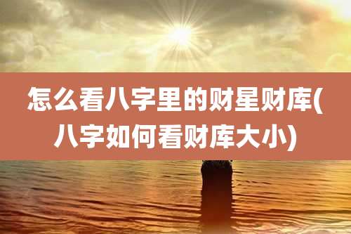 怎么看八字里的财星财库(八字如何看财库大小)