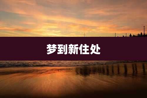 梦到新住处