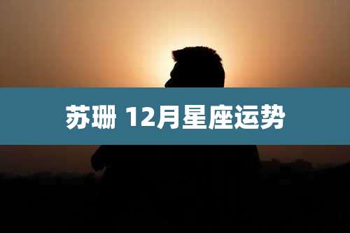 苏珊 12月星座运势