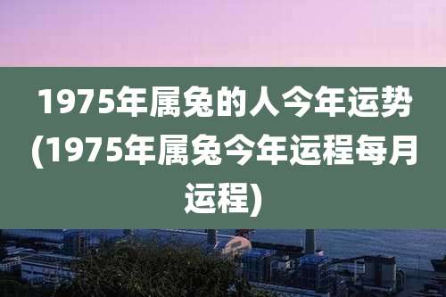 1975年属兔的人今年运势(1975年属兔今年运程每月运程)