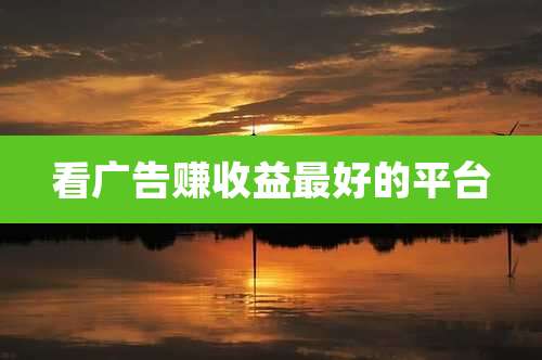 看广告赚收益最好的平台