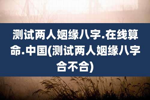 测试两人姻缘八字.在线算命.中国(测试两人姻缘八字合不合)