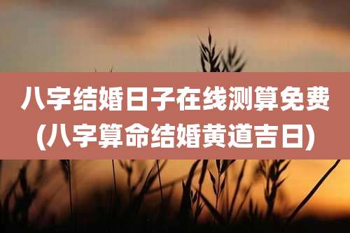八字结婚日子在线测算免费(八字算命结婚黄道吉日)