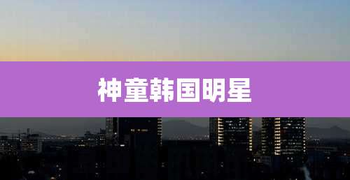 神童韩国明星